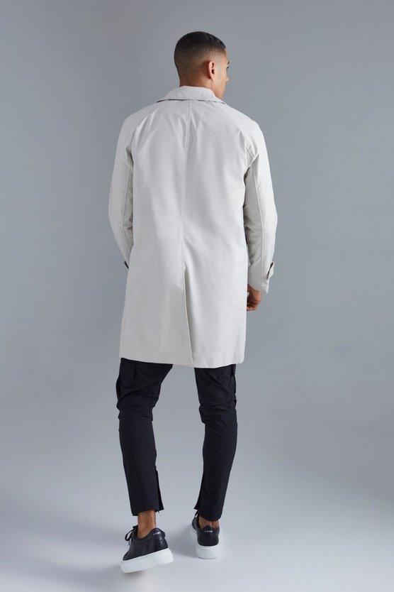 Einreihiger Poly Twill-Regenmantel