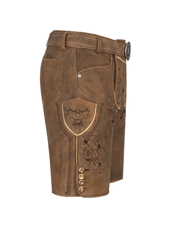 KRÜGER Lederhose Antonio in braun günstig kaufen
