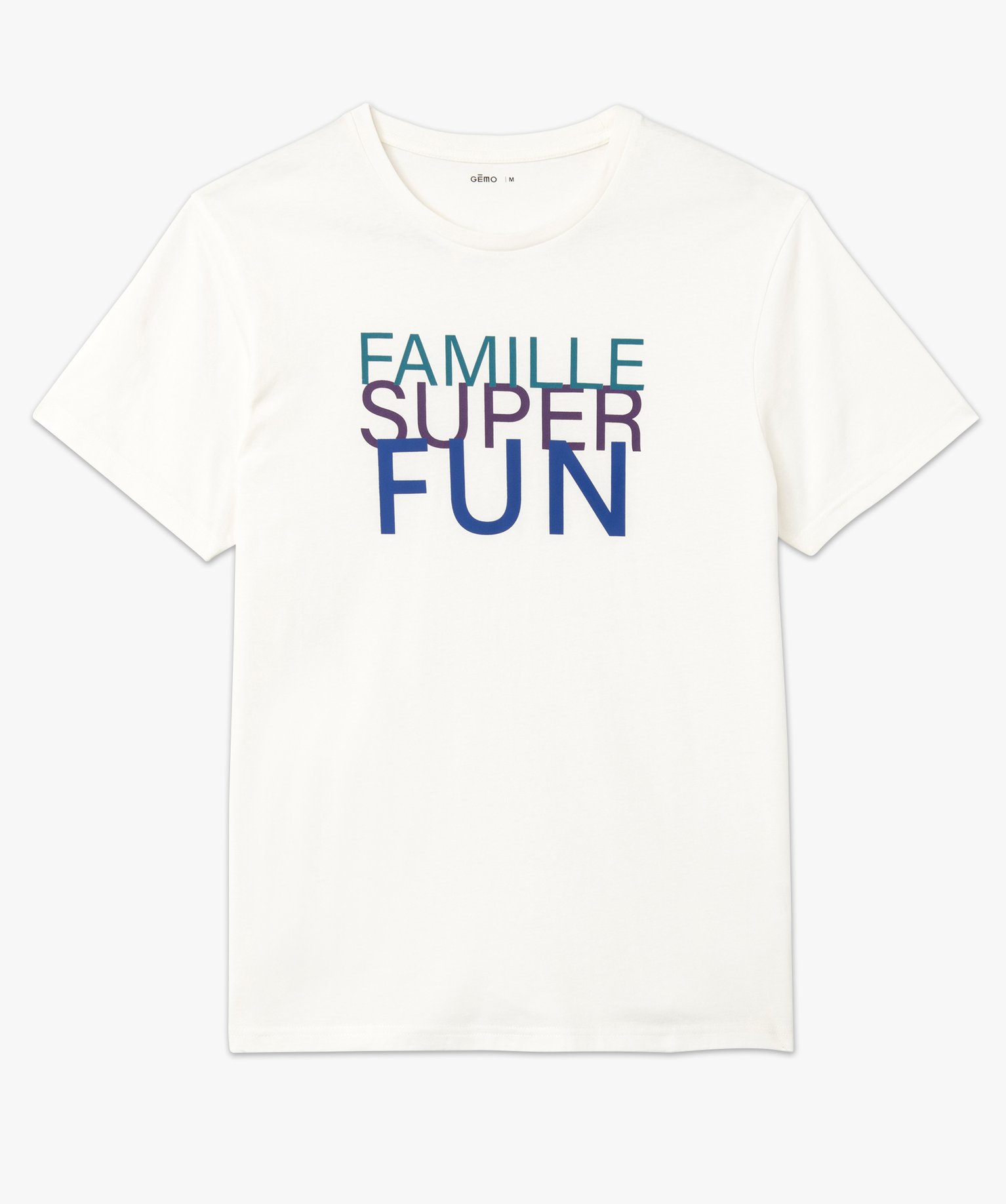 Tee-shirt homme imprimé à manches courtes blanc | GEMO