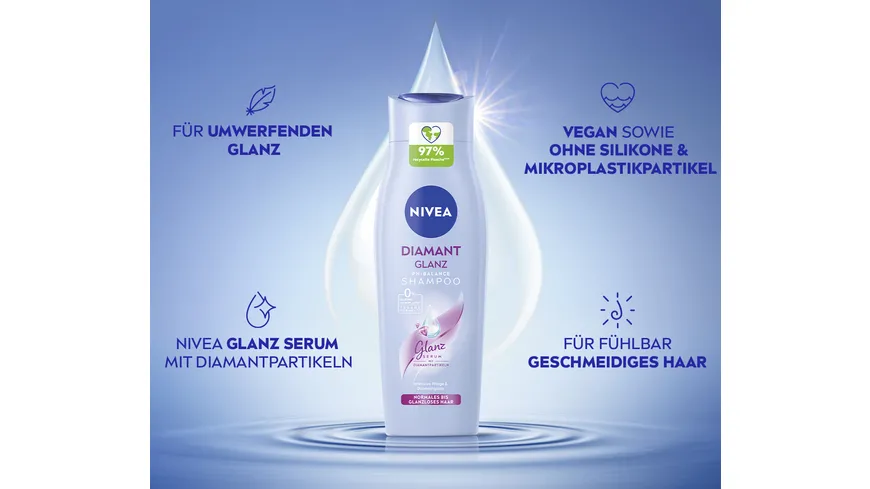 NIVEA Diamant Glanz Shampoo mit Diamantpartikeln 250 ml
