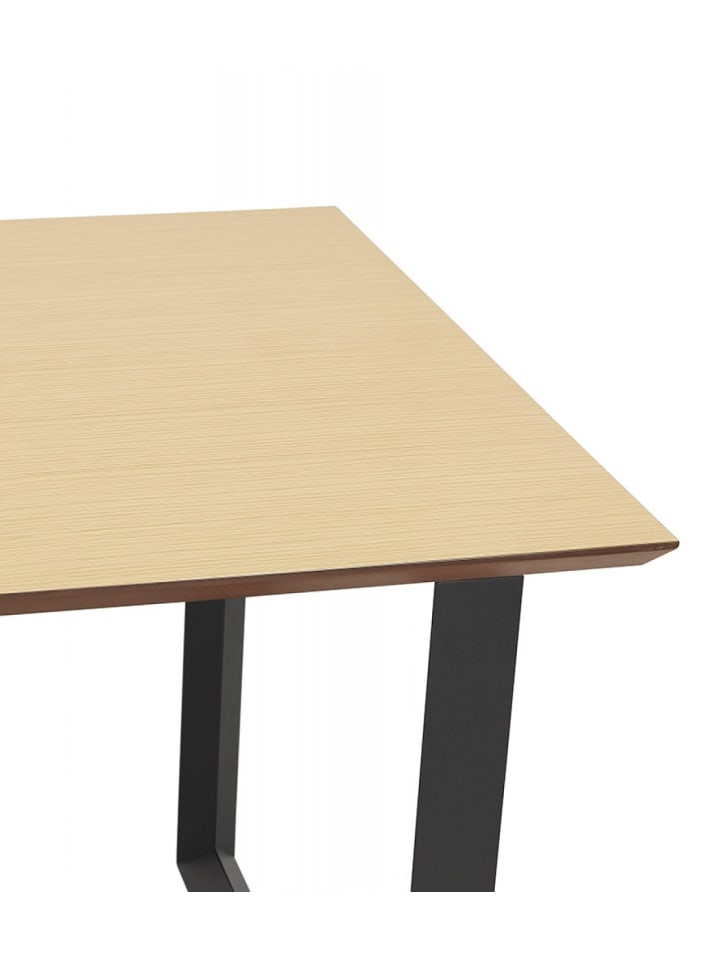 KADIMA DESIGN Großer Holz Metall Schreibtisch | Modern Elegant Design in Beige-Schwarz günstig kaufen