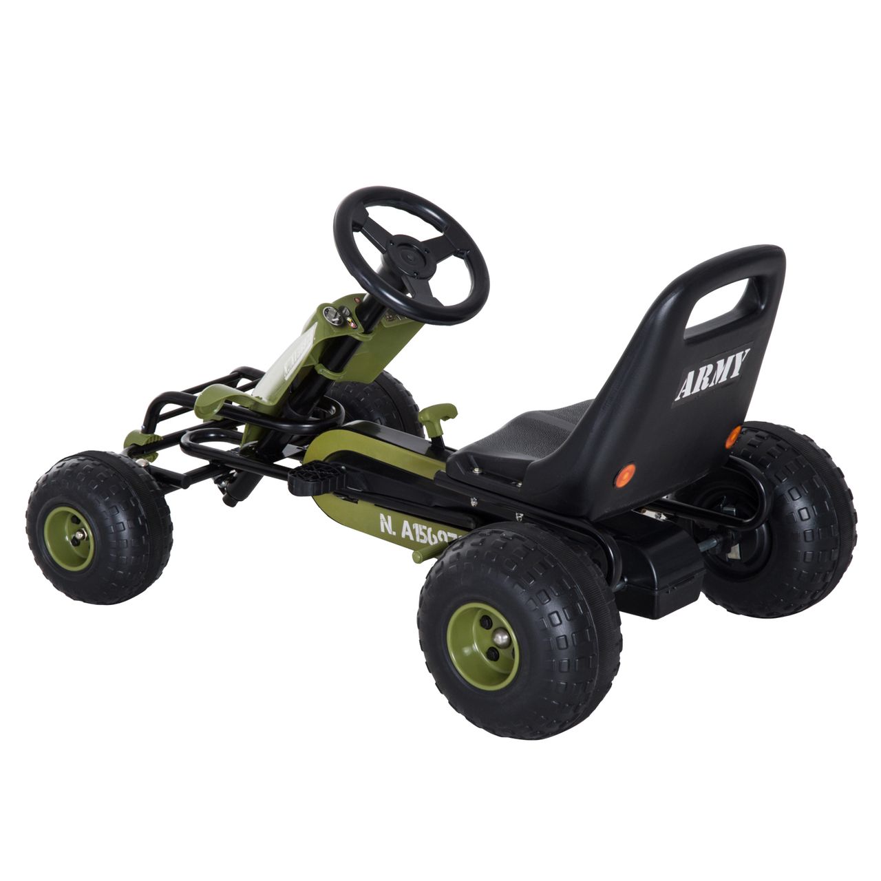 HOMCOM Go Kart Kinder Tretauto ab 3 Jahre Grün 99 x 65 x 56cm