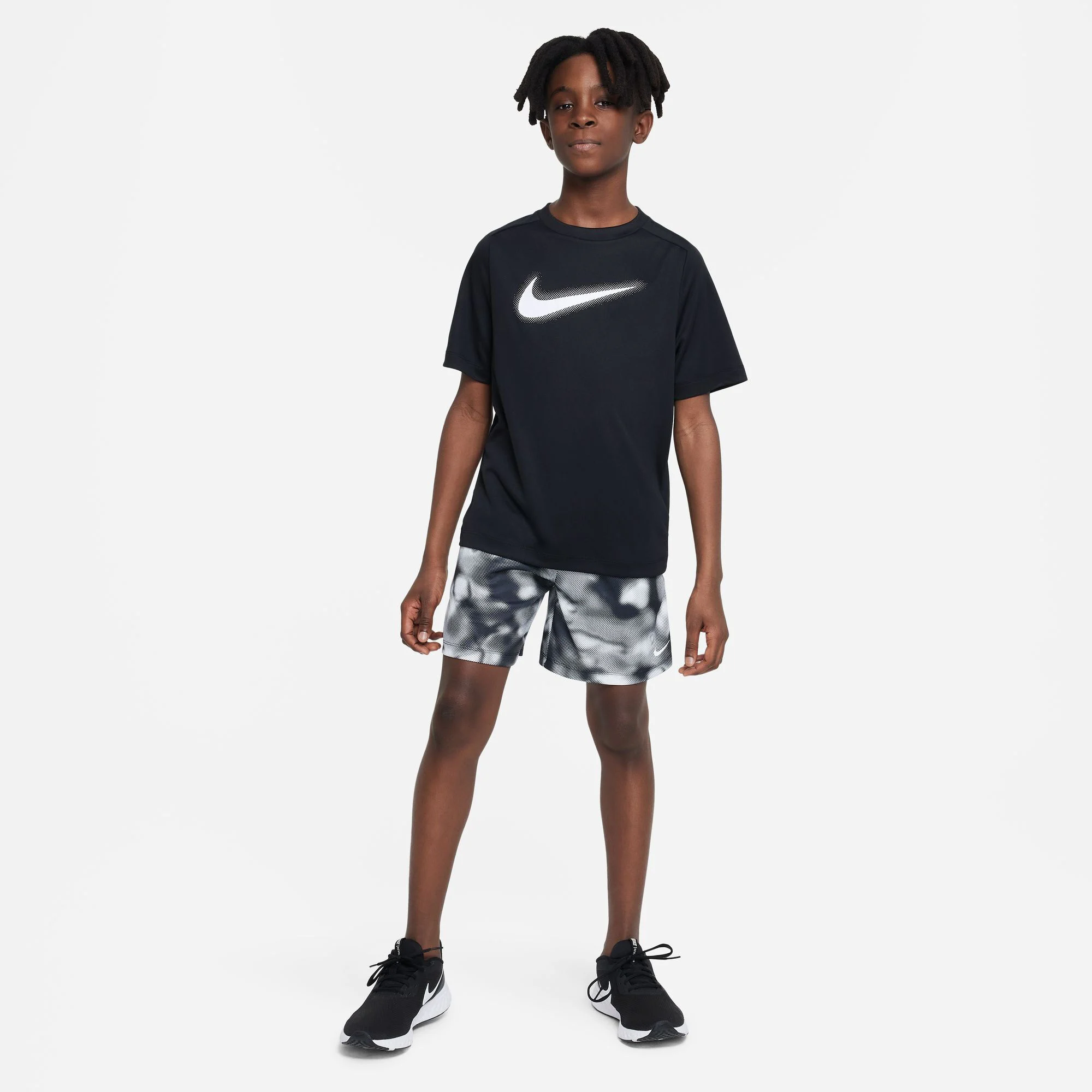 Dri-Fit Graphic T-Shirt Jungen - Schwarz, Weiß