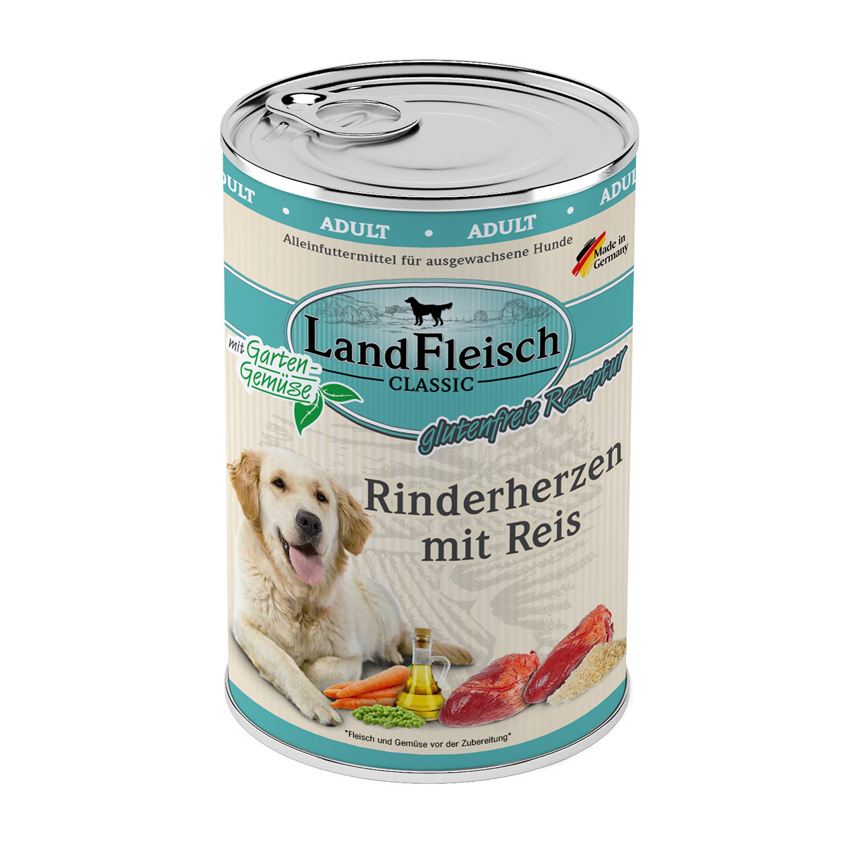 LandFleisch Dog Classic Rinderherzen mit Reis kaufen bei ZooRoyal