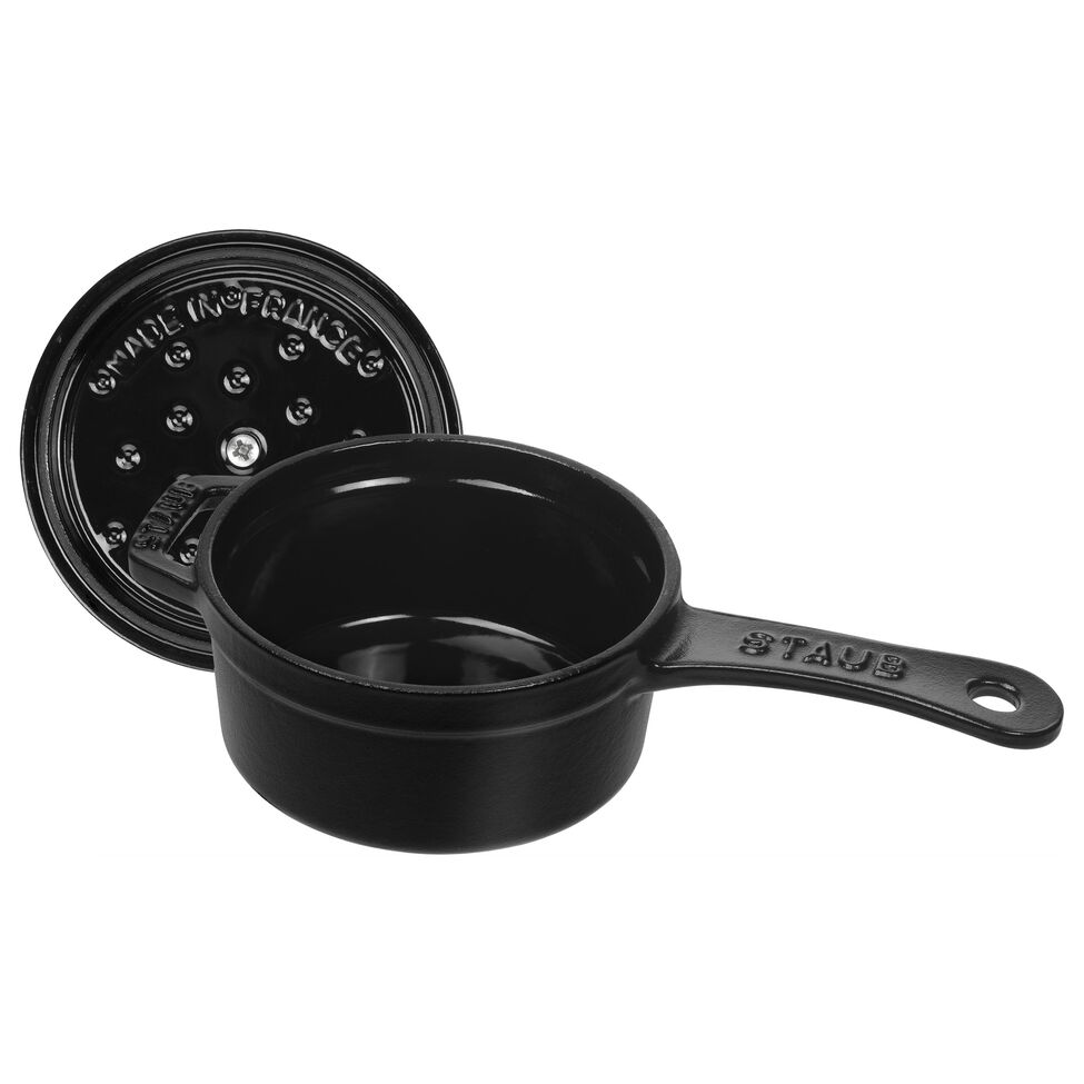 Mini Stieltopf 10 cm, Gusseisen, Schwarz