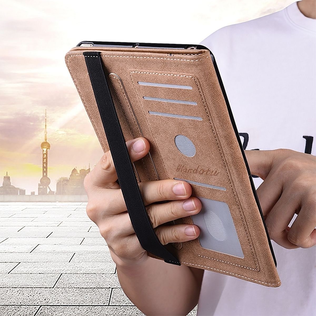 Wigento Tablet-Hülle Für Samsung Galaxy Tab S9 S8 S7 Plus u. FE Kunstleder Tablet Tasche M6
