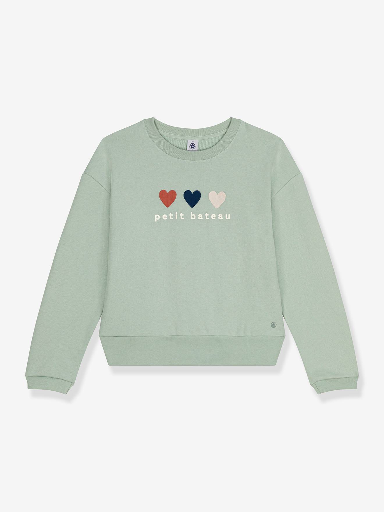 Petit Bateau Mädchen Sweatshirt mit Stickerei PETIT BATEAU - grün