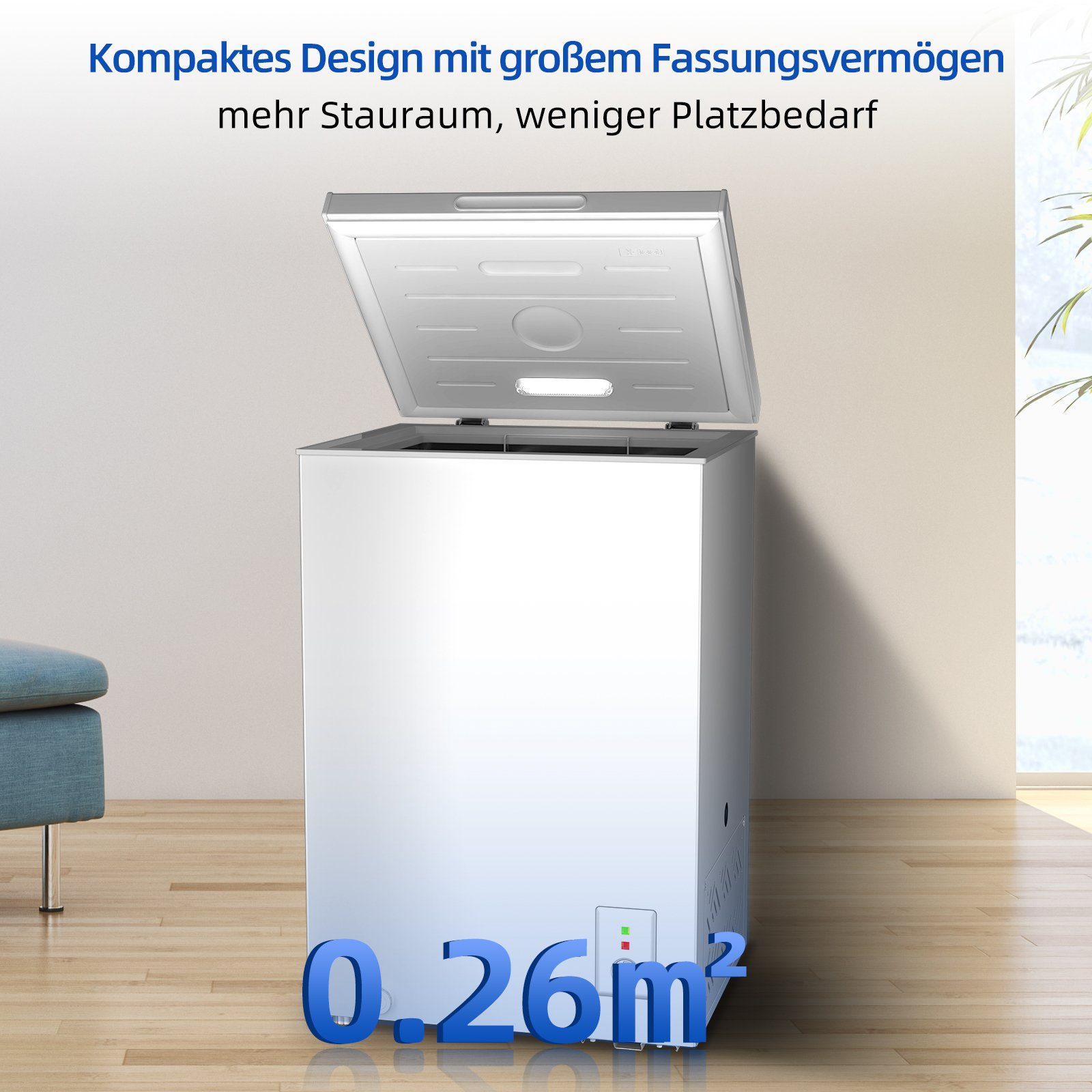 CHiQ Gefriertruhe FCF98DE, 55 cm breit, 99 l, Starke Gefrierleistung,12 Jahre Garantie auf den Kompressor