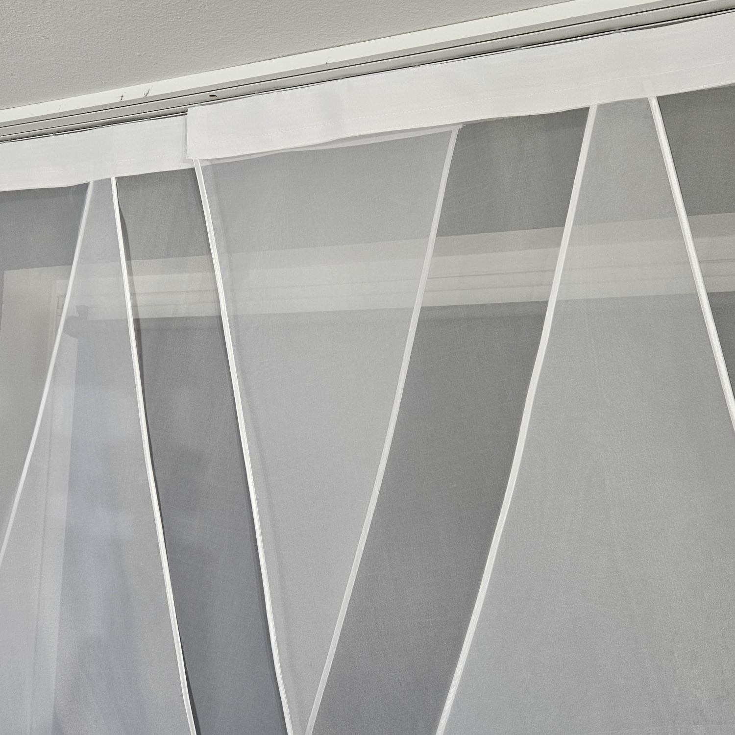 Schiebegardine 2er V Panel Voile Klassik, Gardinen by Justyna, Kräuselband (2 St), transparent, Moder, Panelgardine, Paneele, Fertiggardine, Scheibengardine, Fensterdeko