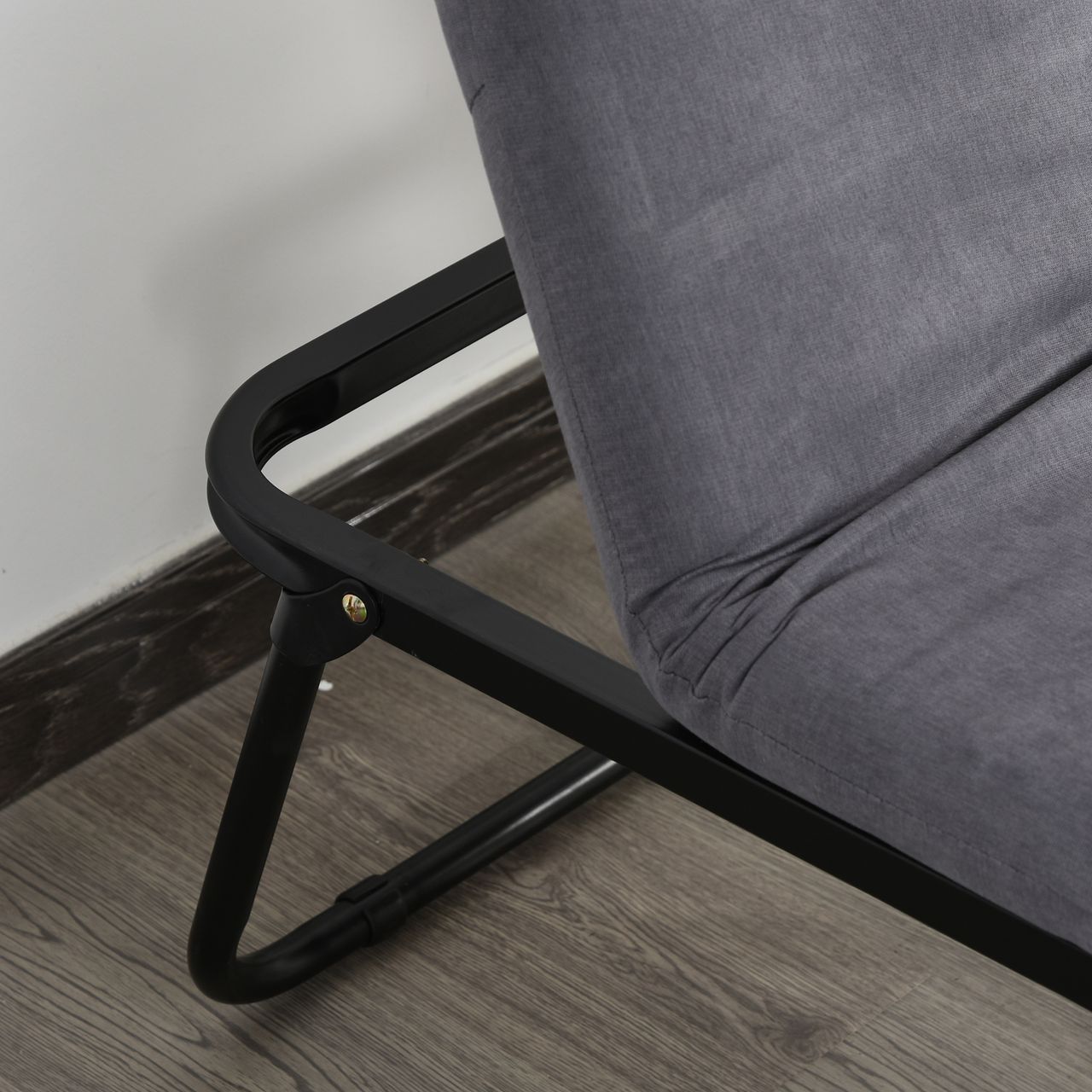 HOMCOM Gästebett klappbar, 2-in-1 Klappbett Hocker, Verstellbare Kopfteilhöhe, Polyester Stahl Schaumstoff, Grau, 192 x 68 x 37 cm