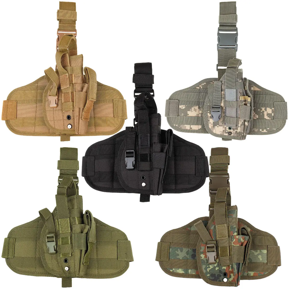 Pistolenbeinhoster Molle versch. Farben