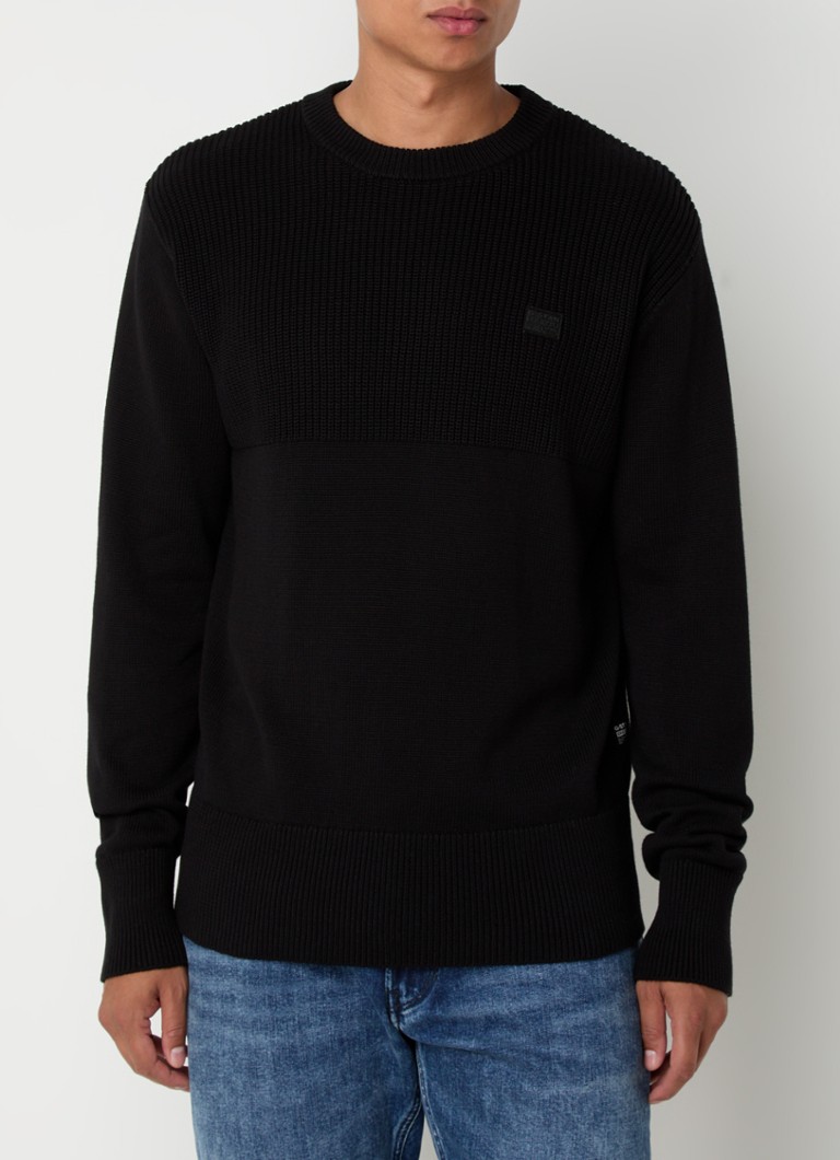 G-Star RAW Fine-knit organic cotton pullover with logo