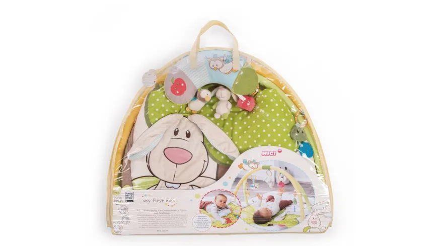 NICI 3-D Activity-Decke Hase und Eule mit Spielkissen und Spielbogen