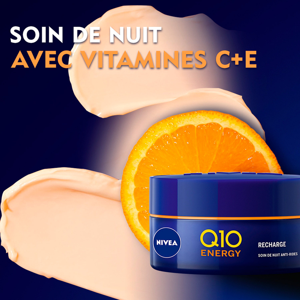 nivea Q10 ENERGY - Crème de nuit Vitamine C E Soin visage anti-âge