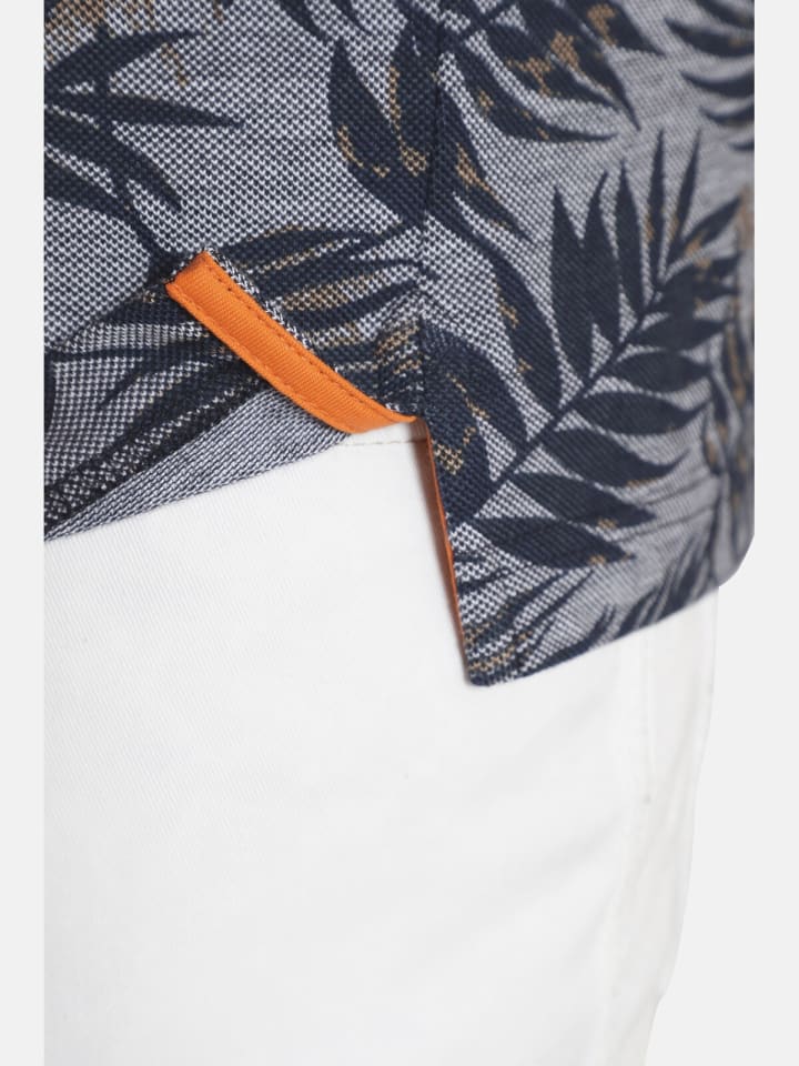 Charles Colby Poloshirt EARL ANGUS in blau gemustert günstig kaufen XXL