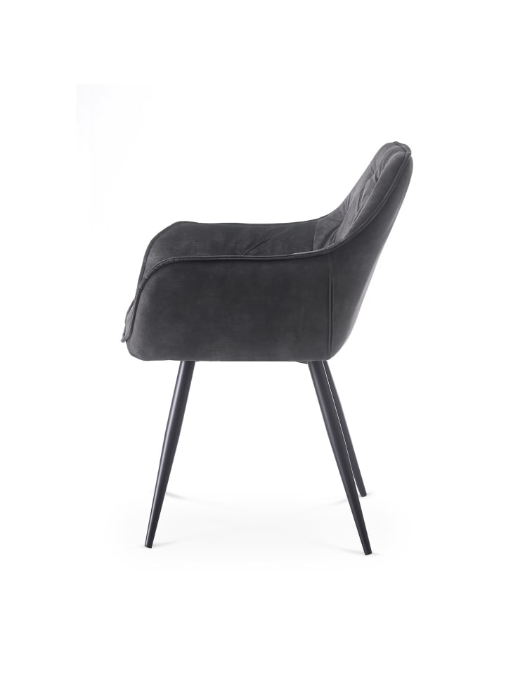 B&D Home 2er-Set: Esszimmerstuhl DIETER in Anthrazit - (B)56 x (H)84 x (T)61 cm günstig kaufen onesize