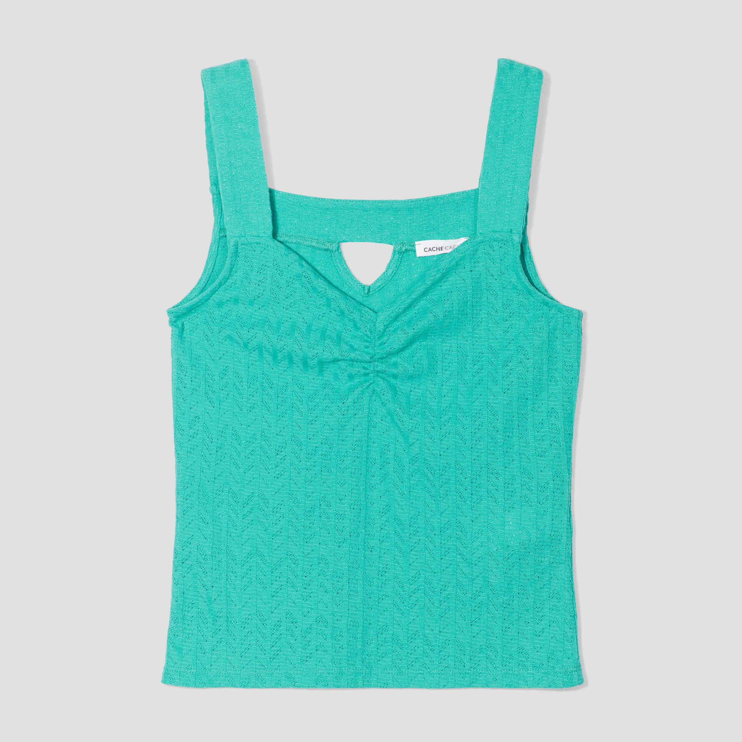 Débardeur reliéfé vert menthe femme | Cache Cache