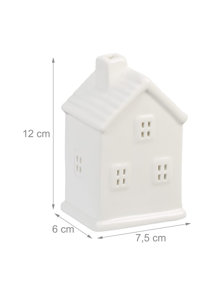 relaxdays Teelichthaus in Weiß - (B)7,5 x (H)12 x (T)6 cm günstig kaufen onesize