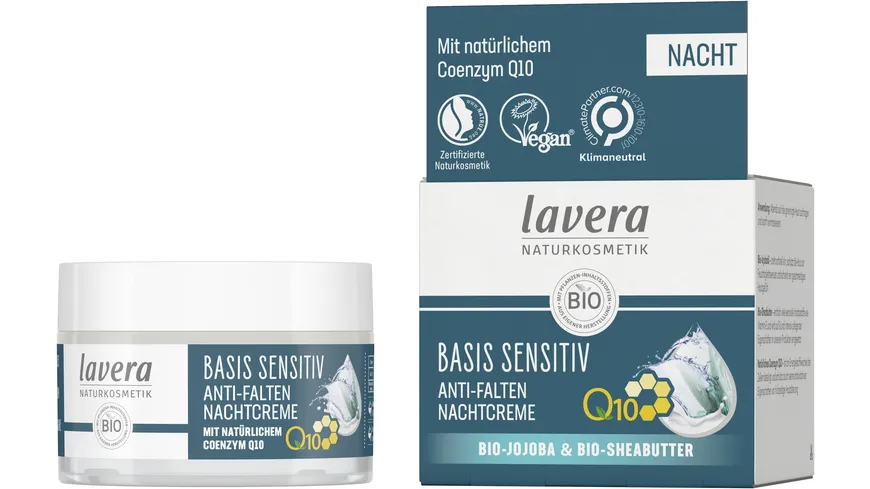 lavera BASIS SENSITIV Anti-Falten Nachtcreme Q10 50 ml