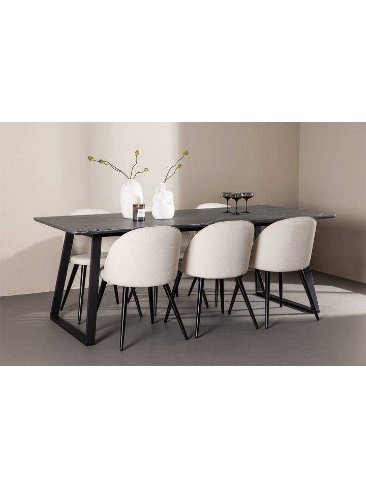 ebuy24 Essgruppe Malaga (7-teilig) Dunkelgrau 200 x 90 cm günstig kaufen onesize