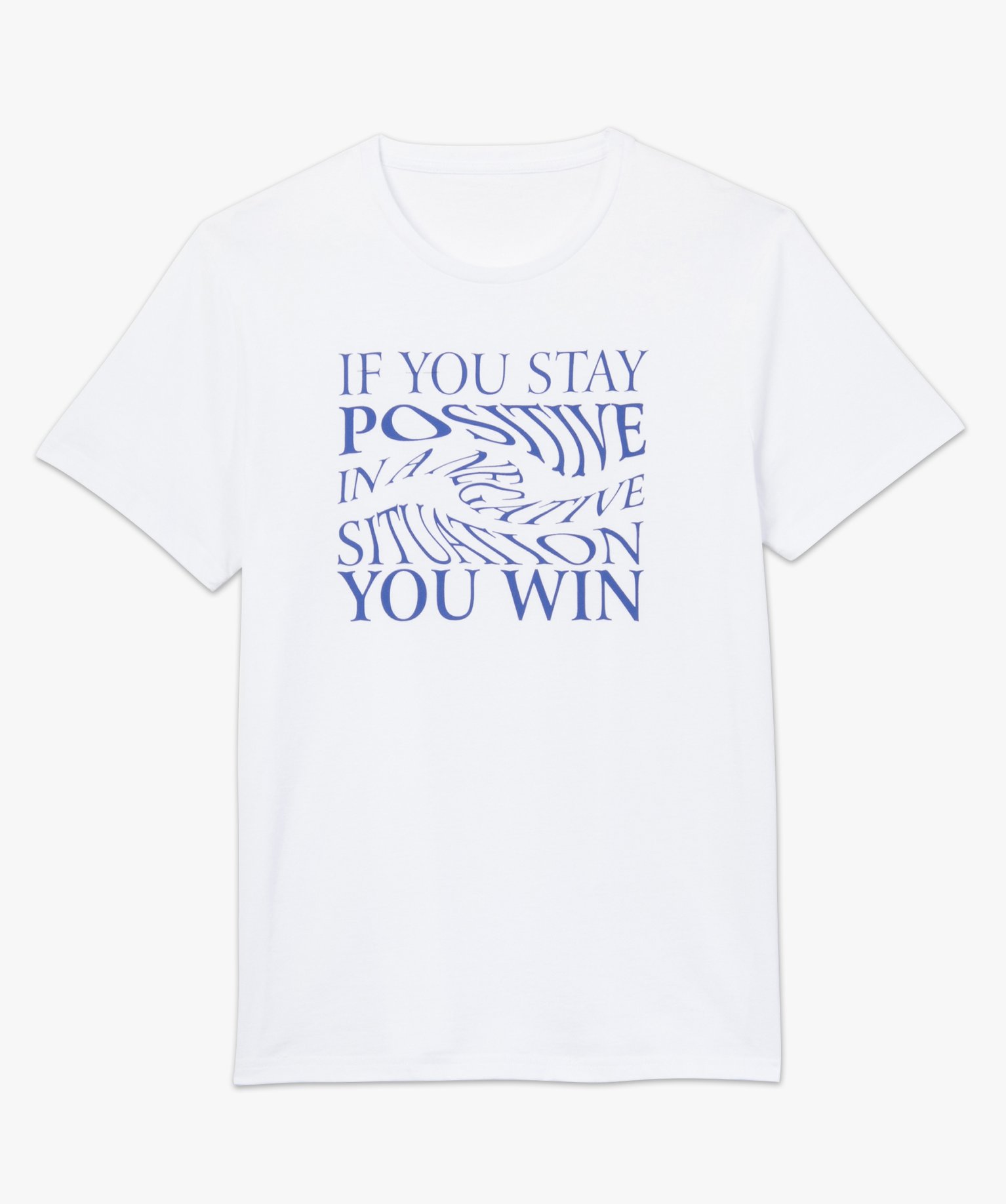 Tee-shirt homme à manches courtes avec inscription positive blanc | GEMO