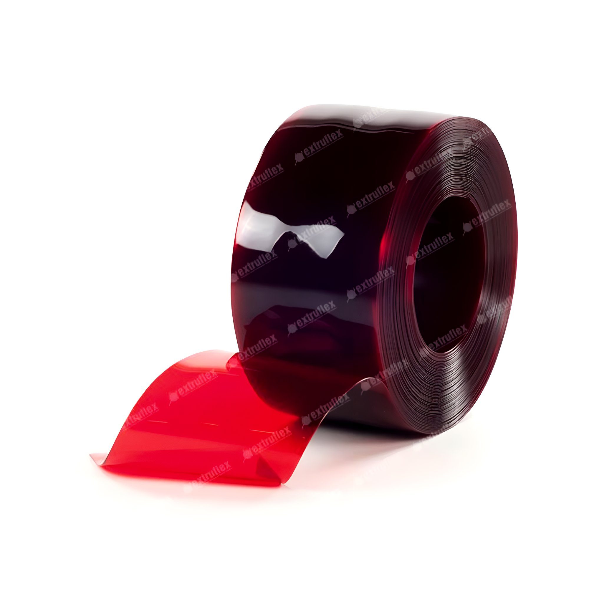 Lamellenvorhang PVC Streifen Lamellen in Rot-Transparent 3x300mm, PVC-SHOP7