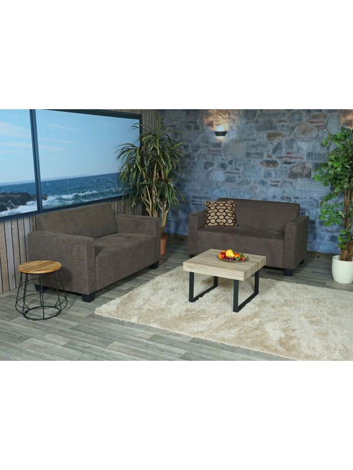 MCW Sofa-Garnitur 2x 2er Sofa Moncalieri, Braun günstig kaufen onesize