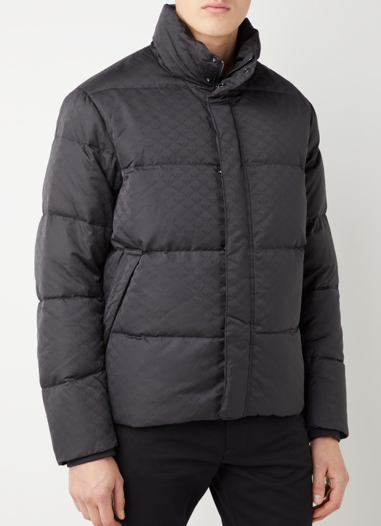 Jachetă matlasată din puf de gâscă Emporio Armani cu logo imprimat.