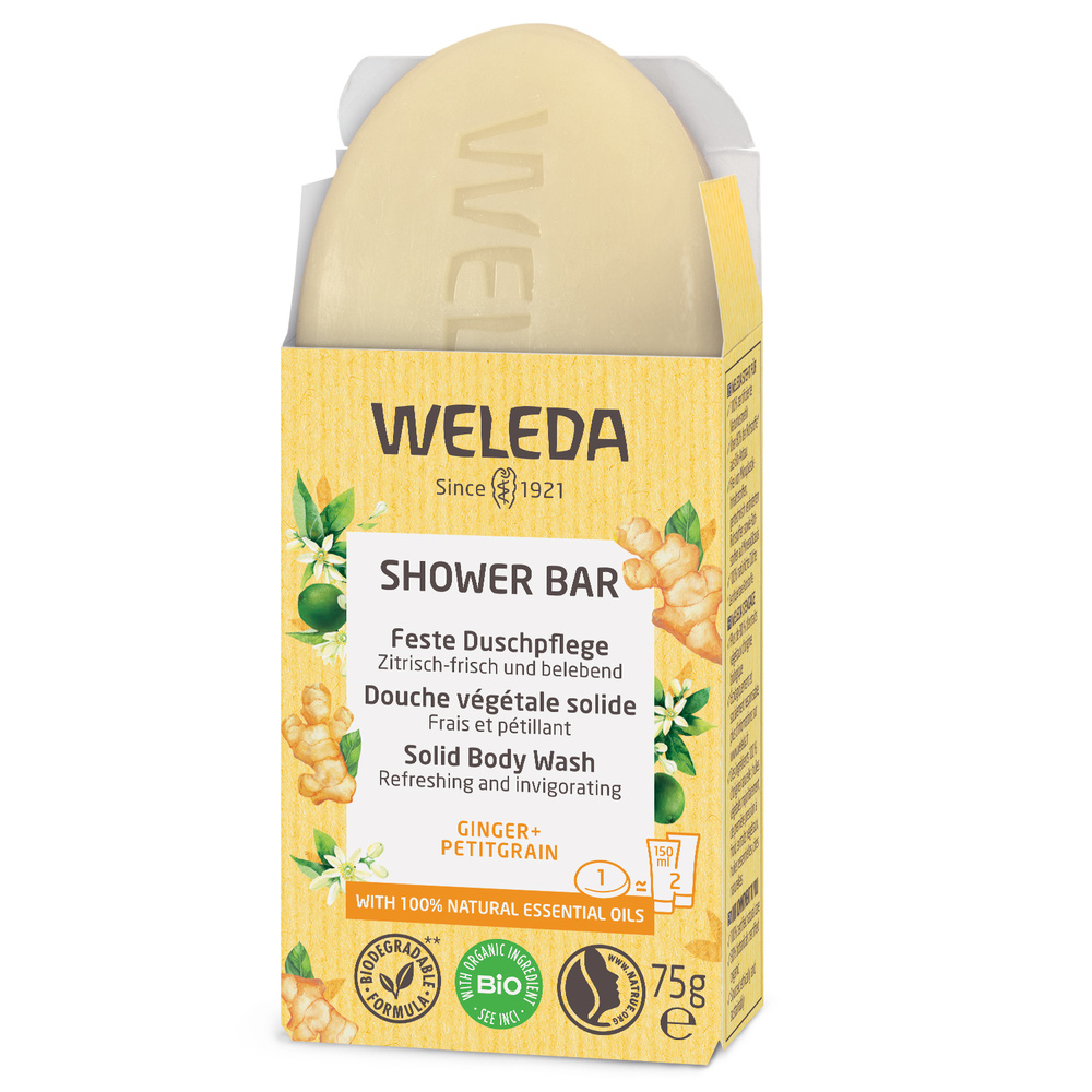 WELEDA Douche végétale solide GINGEMBRE + PETITGRAIN - 75 gr Hygiène