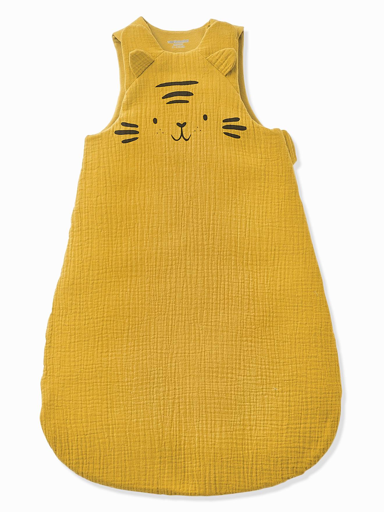 Gigoteuse sans manches en gaze de coton bio* BABY TIGRE caramel