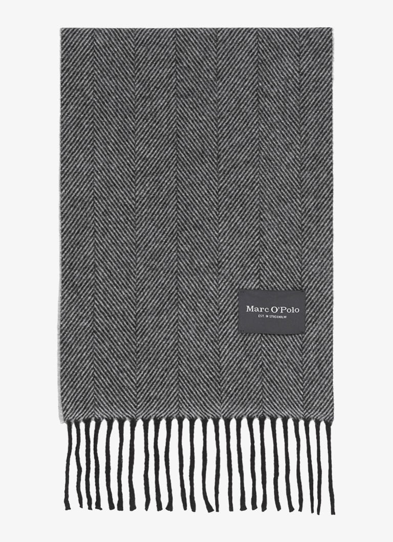 Marc O'Polo Wool scarf with zigzag pattern