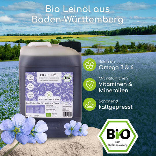 Wolfsbacher Natur Ergänzungsfutter & Aufzucht Wolfsbacher Natur Bio Leinöl 5 l