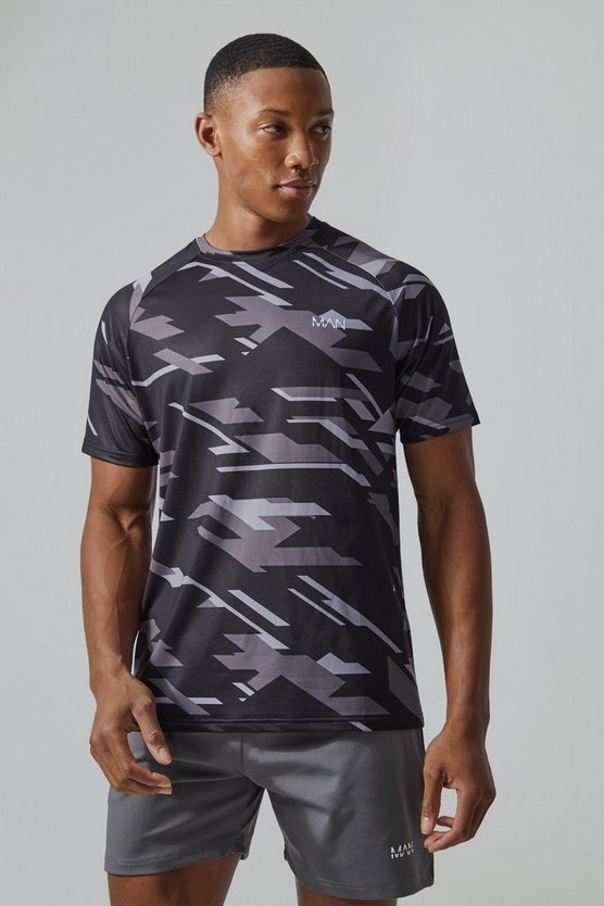 Man Active T-Shirt mit Print