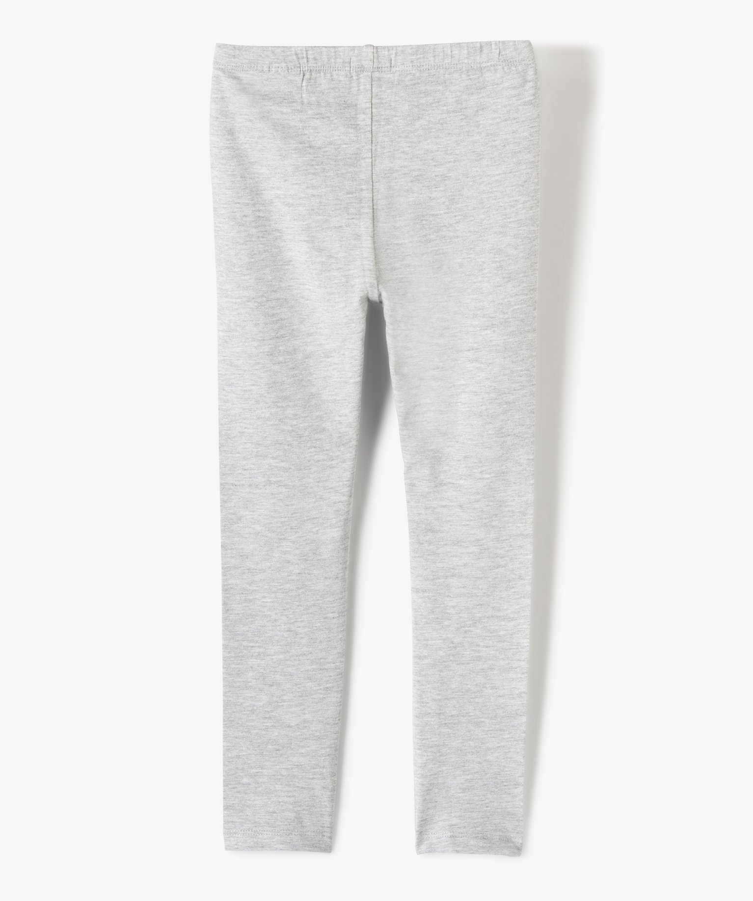 Legging fille long uni en coton stretch rose | GEMO