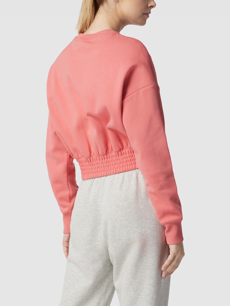 Cropped Sweatshirt mit Label-Details in fuchsia
