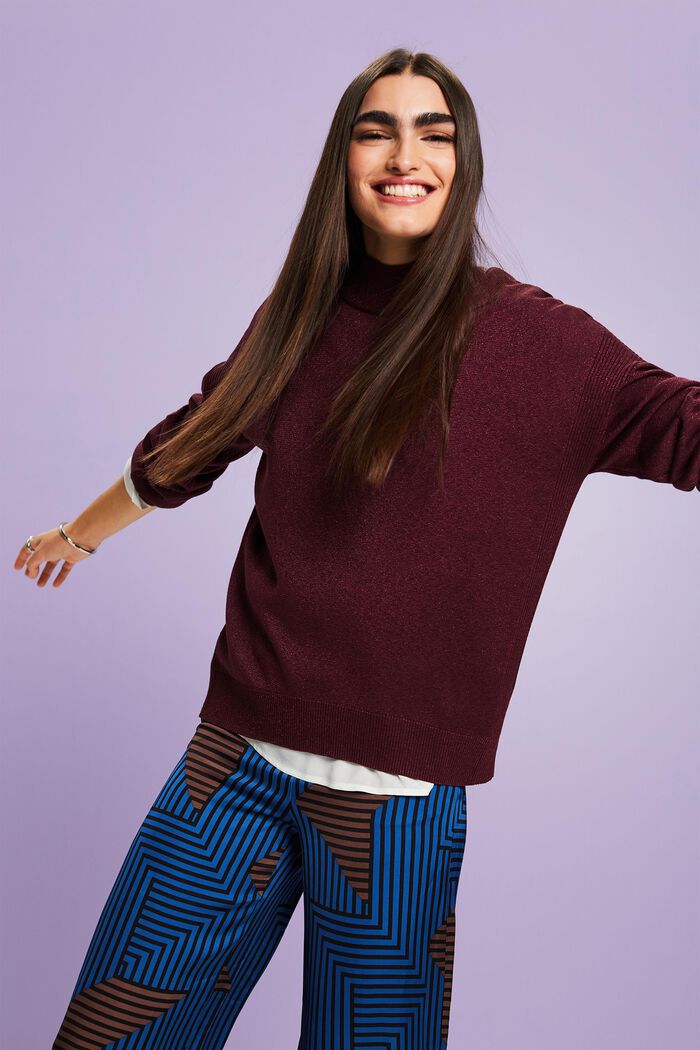 Glitzer-Pullover mit Stehkragen