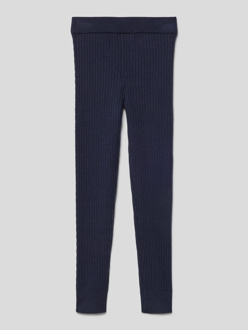 Hose in Strick-Optik in marineblau