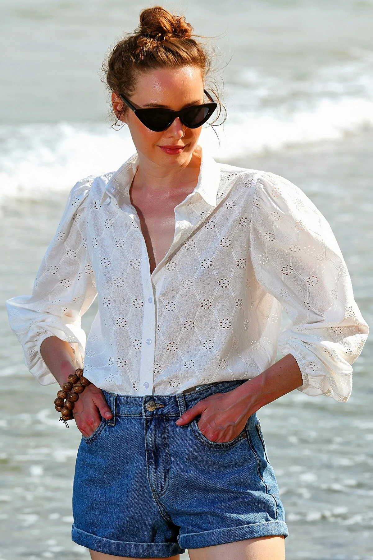 Trend Alaçatı Stili  Hemd - Weiß - Regular Fit