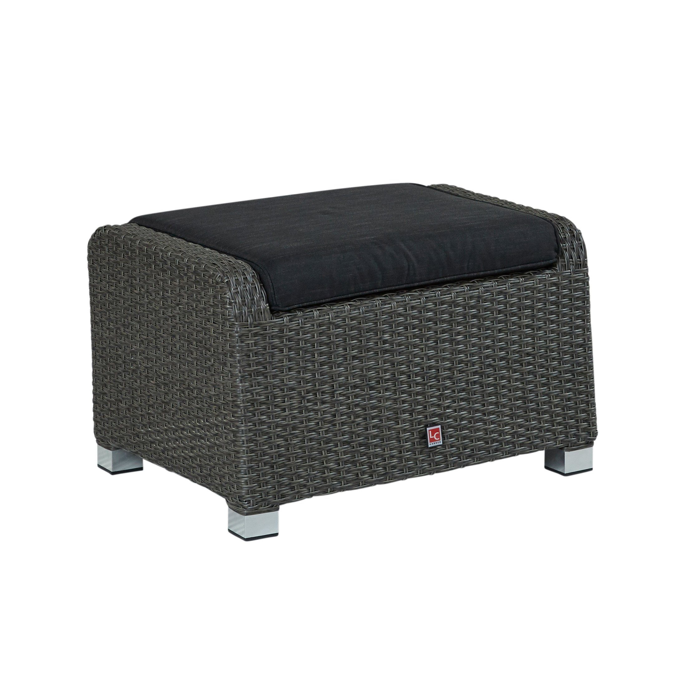 LC Garden Gartenlounge-Hocker LC Garden Barcelona Living Hocker grau-mix Fußbank