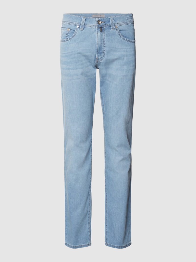 Tapered Fit Jeans mit Stretch-Anteil Modell 'Lyon' in blau