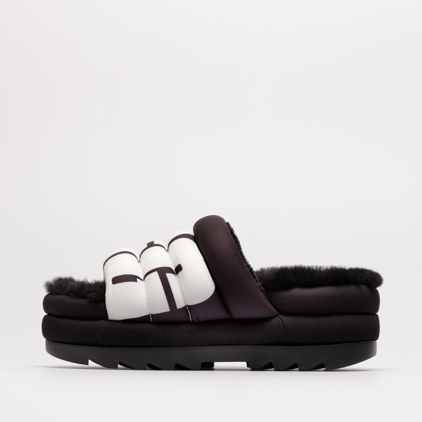 UGG MAXI SLIDE LOGO Schwarz