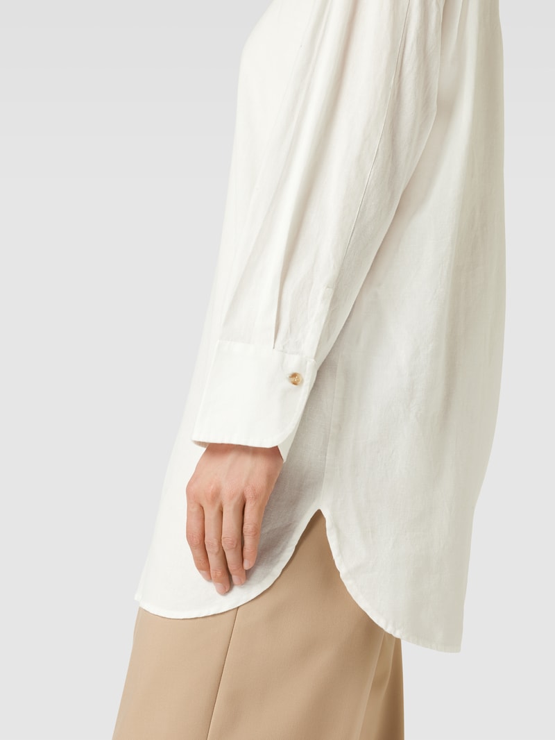 Longbluse mit abgerundetem Saum Modell 'Maddie' in weiß