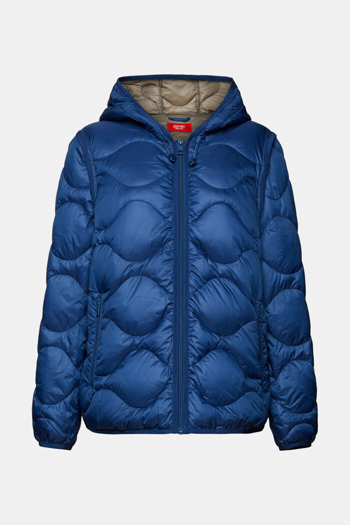 Recycelt: Wandelbare Steppjacke mit Kapuze