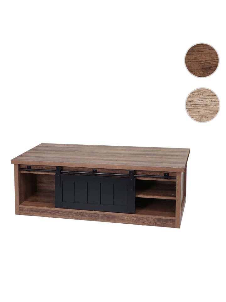 MCW Couchtisch K75 mit Schiebetüre und 6 Staufächer, Braun günstig kaufen onesize
