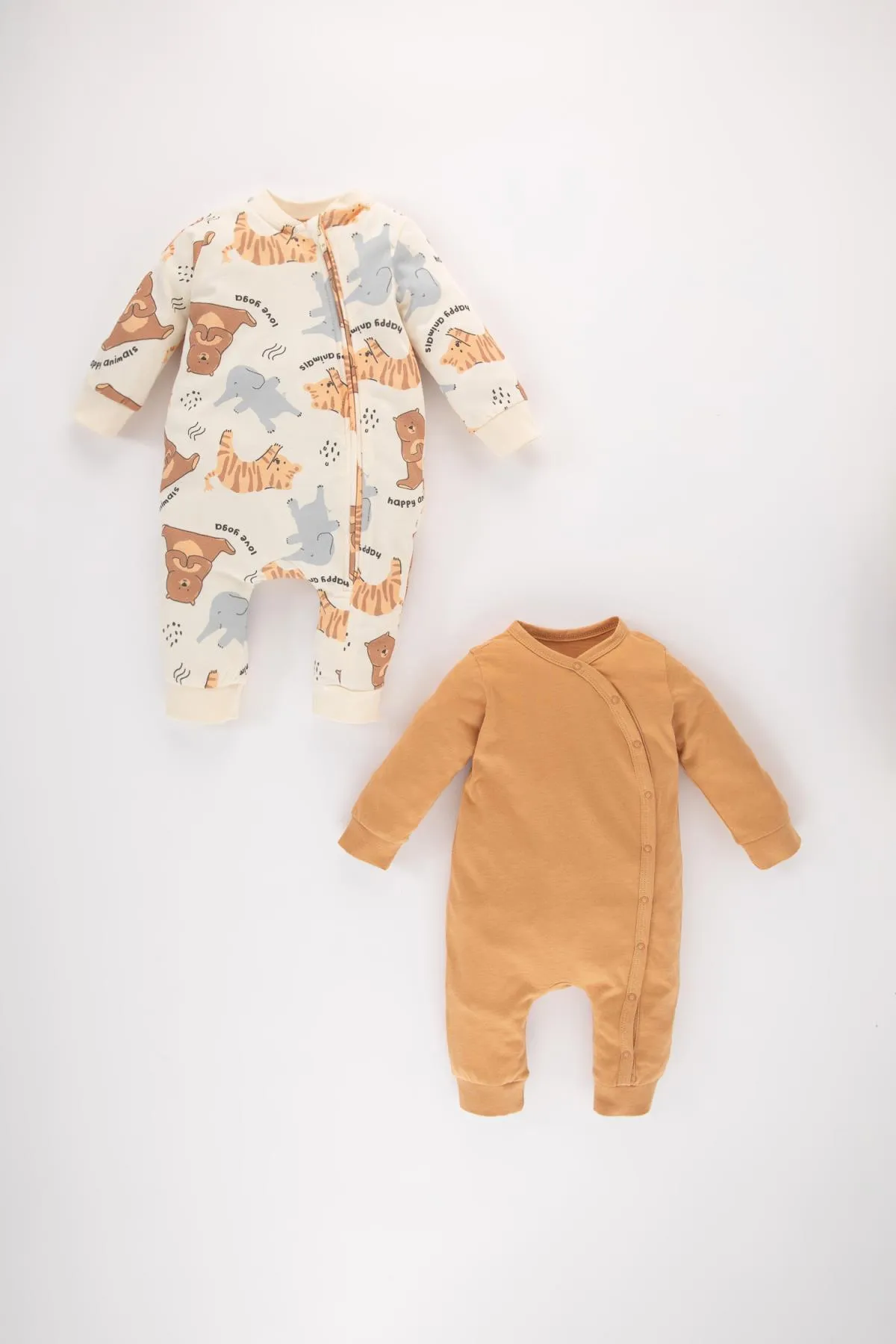 DeFacto  Zweiteiliger Overall aus gekämmter Baumwolle mit Bärenmuster für Neugeborene für Babys