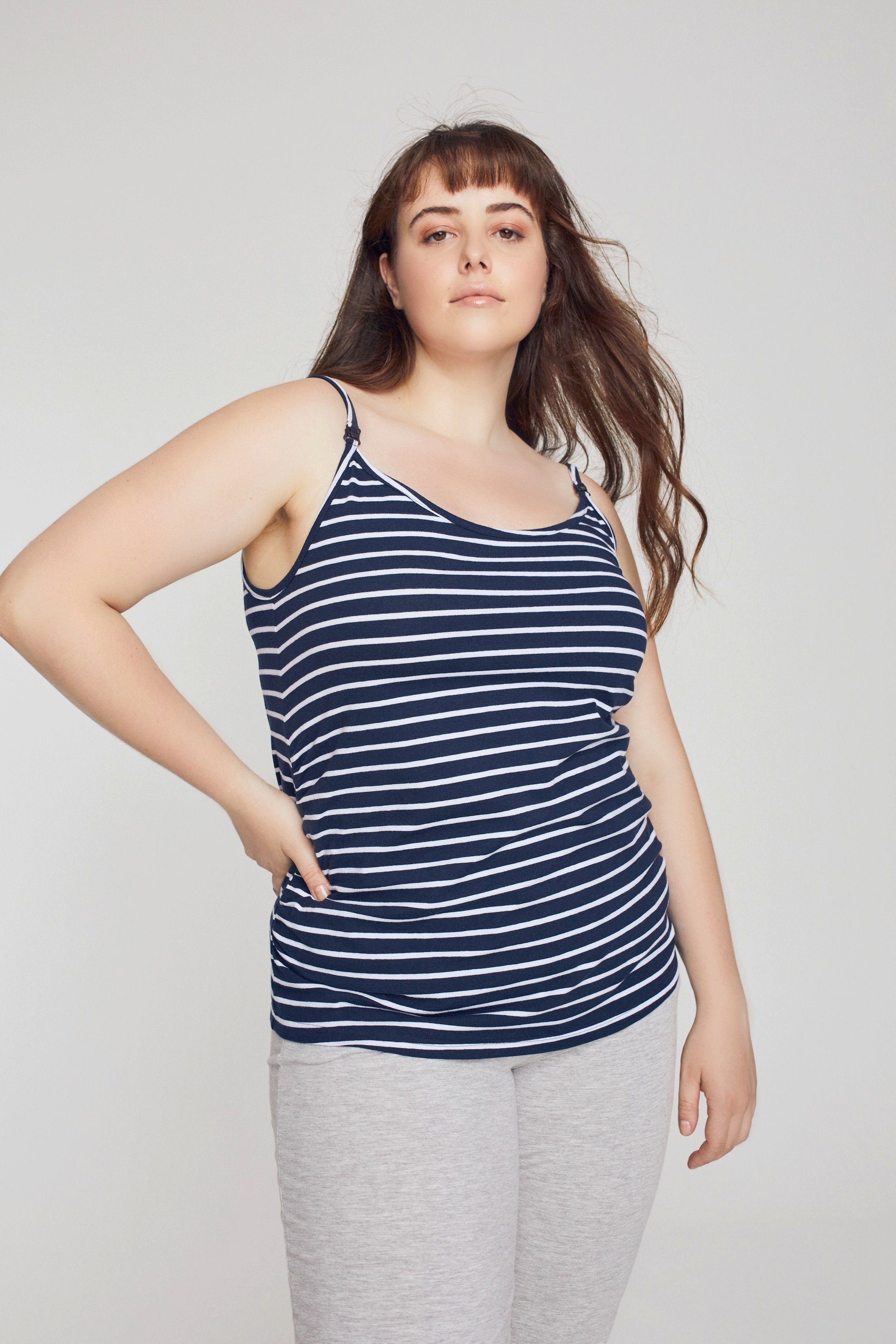 Ulla Popken Umstandsshirt Bellieva-Top Still-Funktion Träger verstellbar