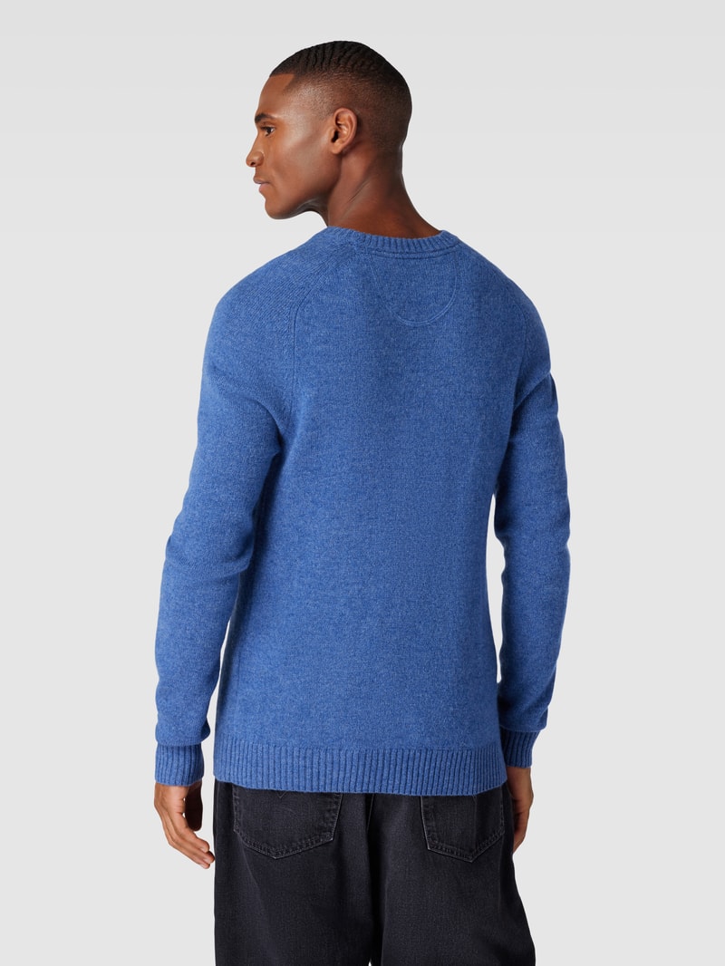 Strickpullover aus Lammwolle Modell 'TANGUY' in royalblau meliert