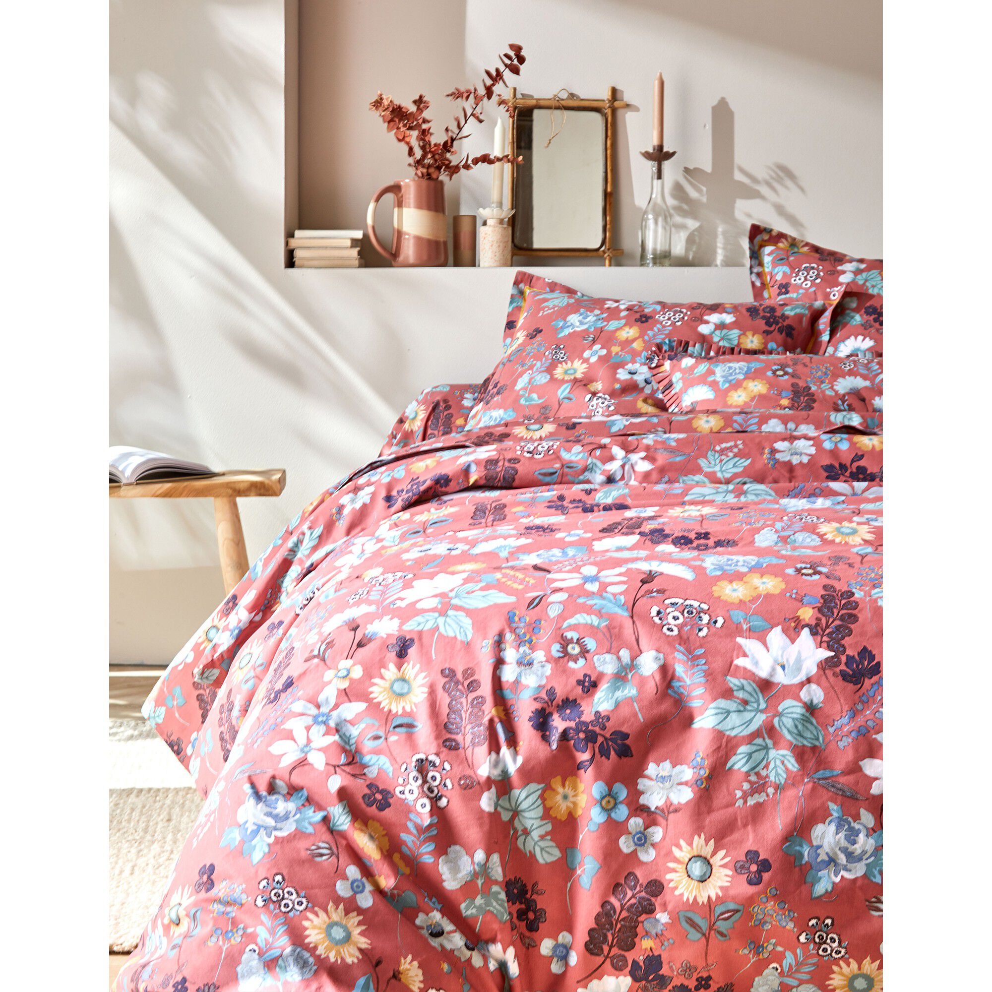 Linge de lit Kelly en coton imprimé floral