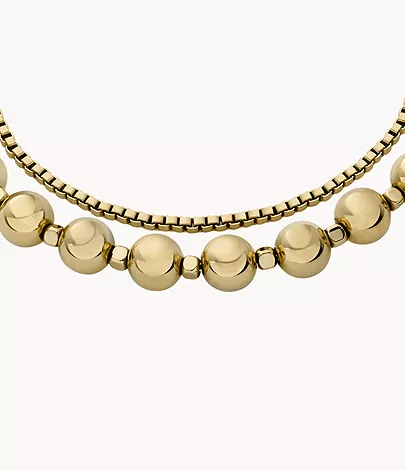Fossil Armband All Stacked Up Beads Edelstahl goldfarben