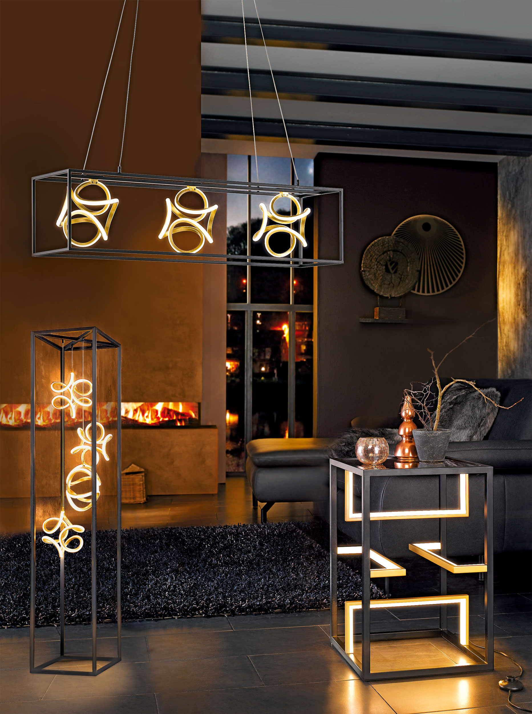 Fischer & HonselLED-Deckenleuchte 3flg